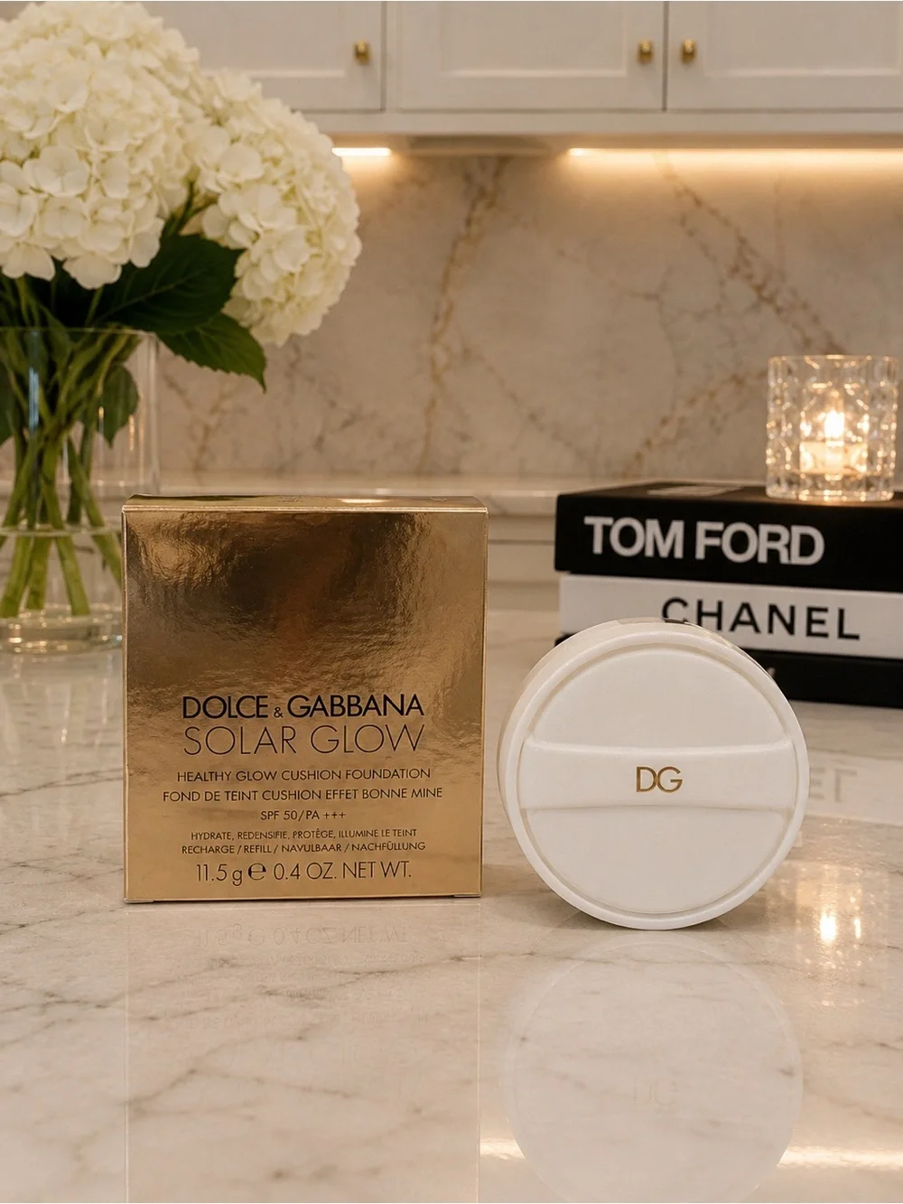 Dolce & Gabbana Solar Glow Cushion Foundation Refill SPF50 | 110 Pearl | NIB 🎀